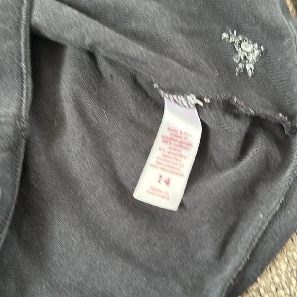 Justice Girls Black Adjustable Strap Cami unlined Size 14